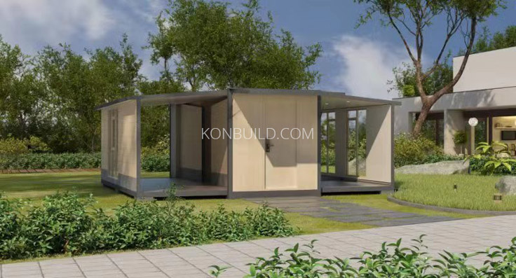 Expandable container home opening