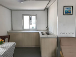 simple kitchen in a container home