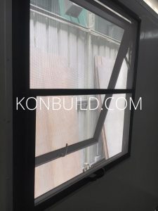 Opening window of the shipping container home.