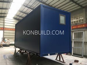 The expandable container home in folded and compact form.