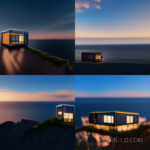 Container home built with an ocean view.