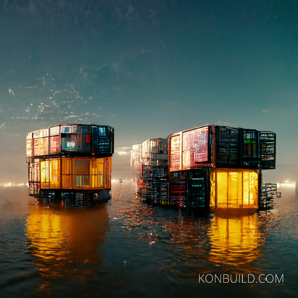 Floating container home concept.
