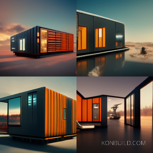 Four container home concepts generated using Ai.