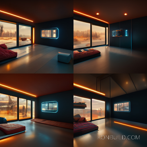 Living area ideas with orange lighting.