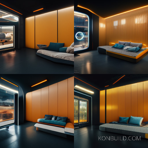 Simple living area ideas for a science fiction themed home.