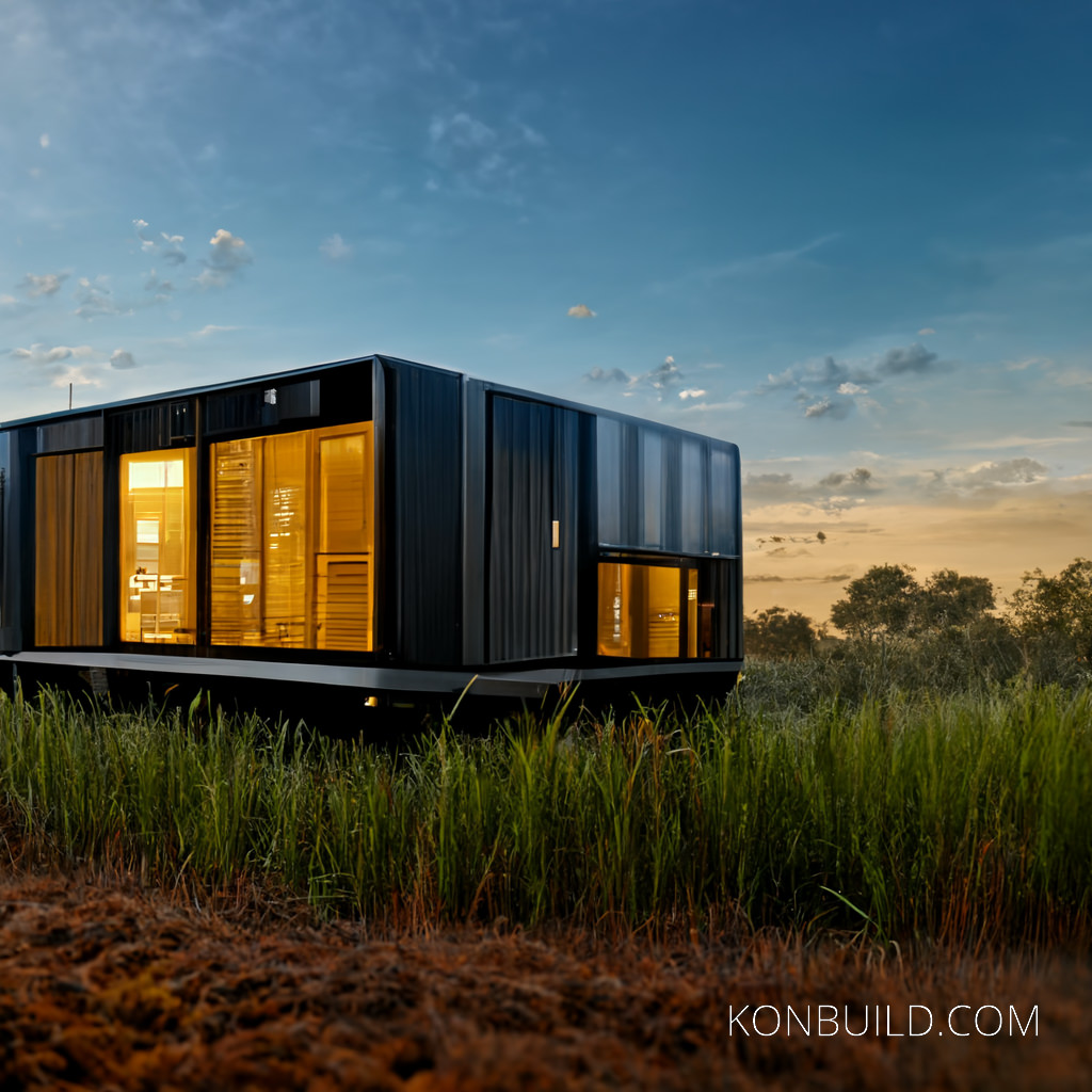 Concept artwork of a cabin design created using artificial intelligence.